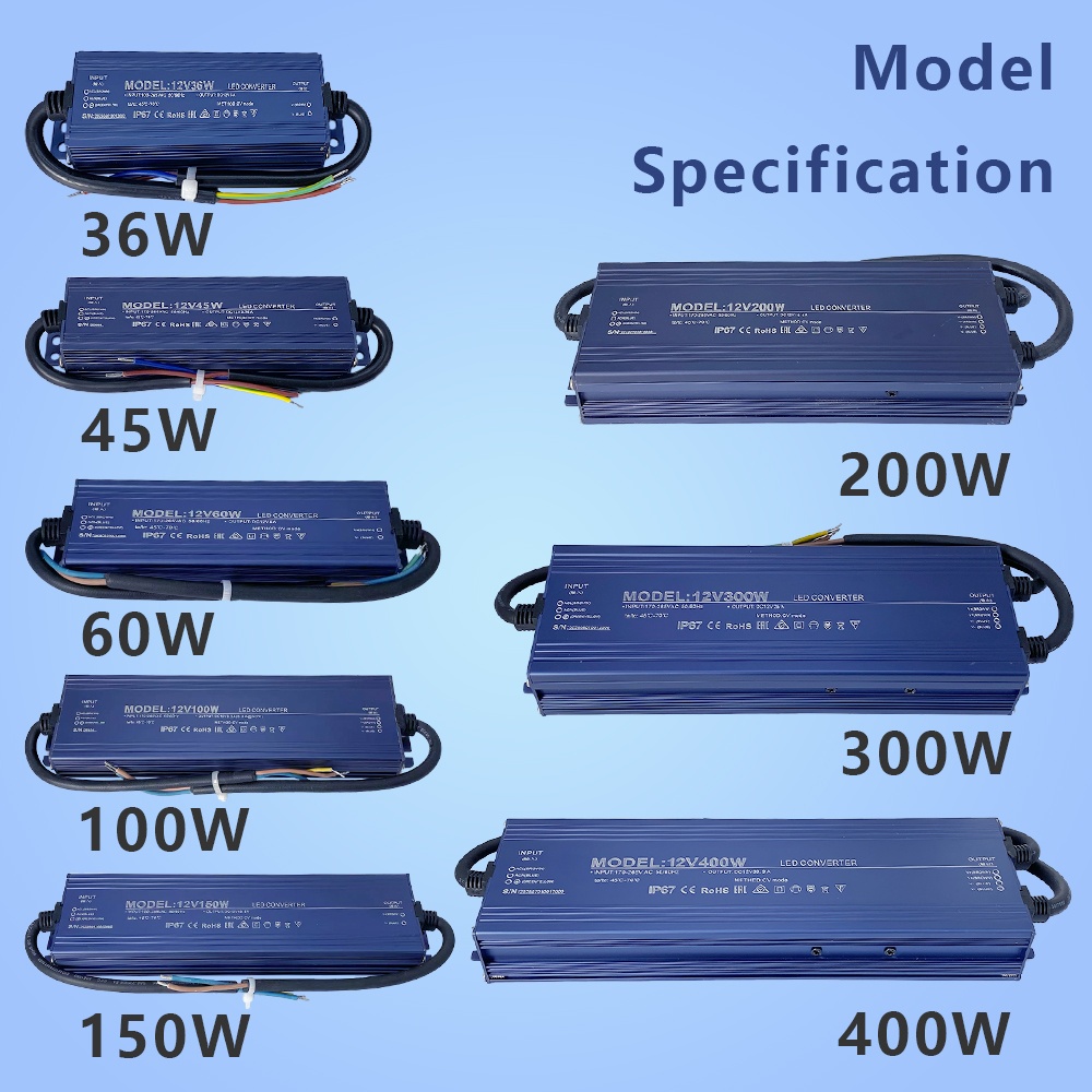 Catu Daya LED Tahan Air IP67 I - Power Supply 500W ulasan dan harga